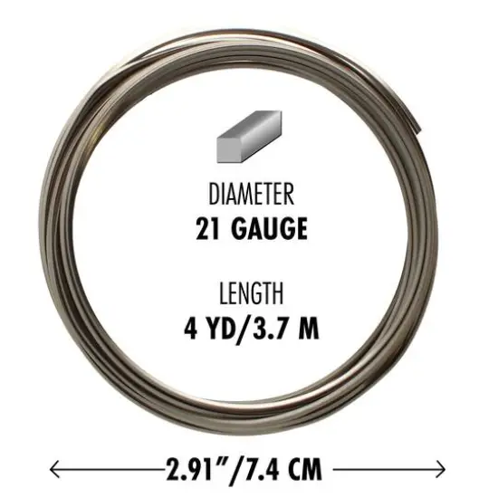 The Beadsmith&reg; Wire Elements&trade; 21 Gauge Tarnish Resistant Medium Temper Square Wire, 4yd.Titanium {7}