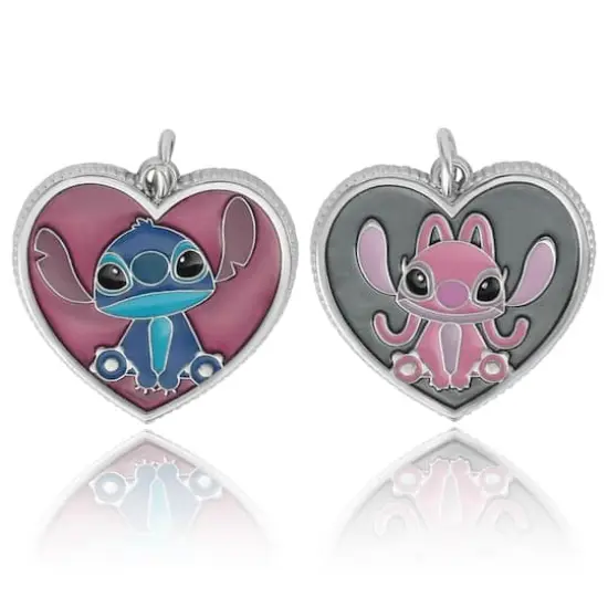 Disney&reg; Stitch & Angel Hearts 2-Piece Enamel Charm Set {1}