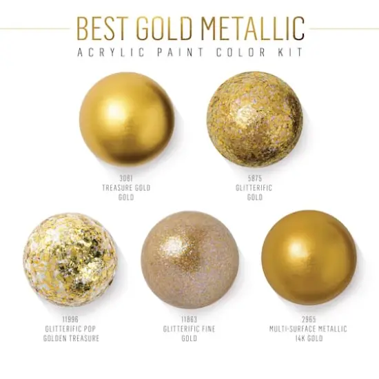 FolkArt&reg; Best Gold Metallic Acrylic Paint Color Set {3}