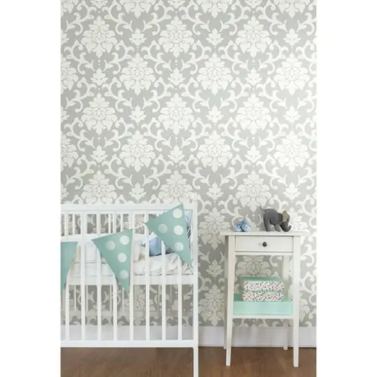 RoomMates Gray Damask Peel & Stick Wallpaper {5}