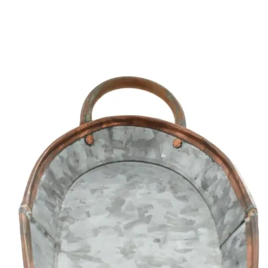 Set of 3" Grey Metal Farmhouse Tray, 14", 22", 28" {8}