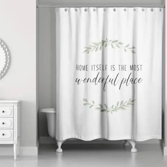 Home Is Most Wonderful Place 71" x 74" Shower Curtain {1}