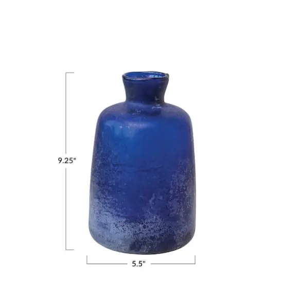 Hello Honey&reg; 9.25" Cobalt Blue Distressed Glass Vase {5}