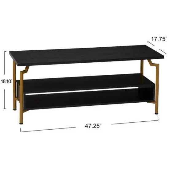 Household Essentials Crown 47" TV Stand with Storage Compartment Black {5}