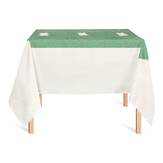 Clover Green Stripes Tablecloth 58" x 58" Tablecloth {3}