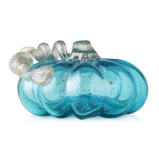 Glitzhome&reg; Short Glass Pumpkin, Blue {4}