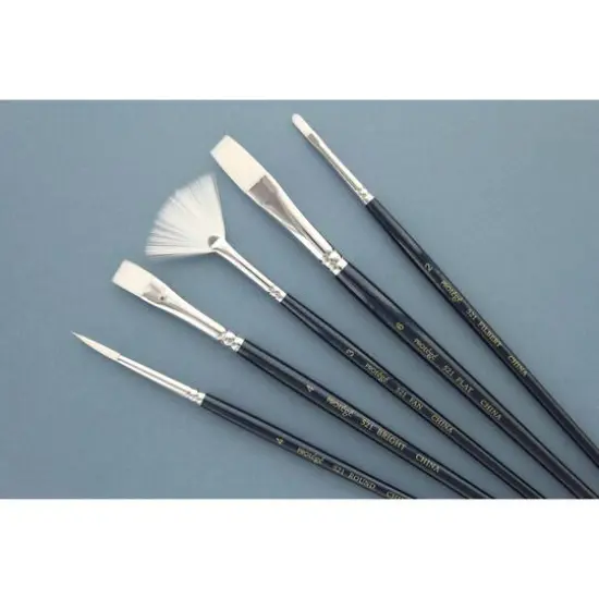 Prot&eacute;g&eacute; White Nylon Short Handle 5 Piece Brush Set {3}