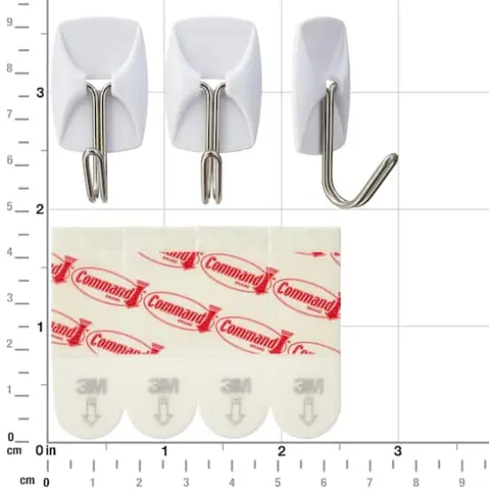 Command&trade; Wire Hooks, White {5}