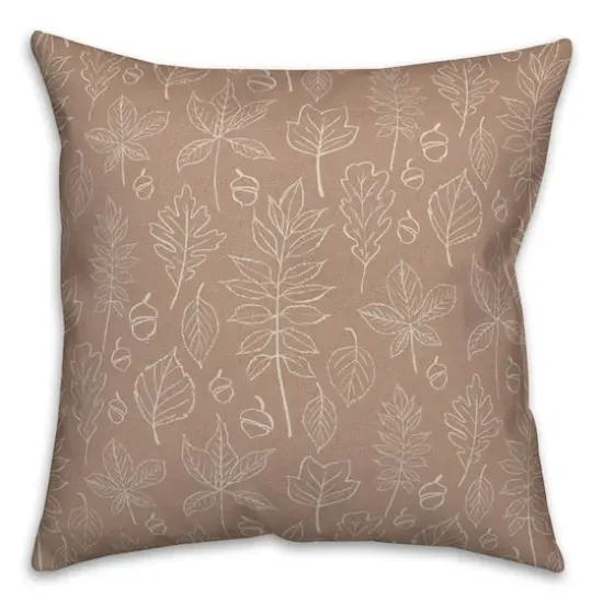Dusty Rose Leaf Pattern Throw Pillow {3}