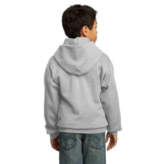 Port & Company&reg; Neutrals Youth Core Fleece Pullover Hooded Sweatshirt Ash {5}