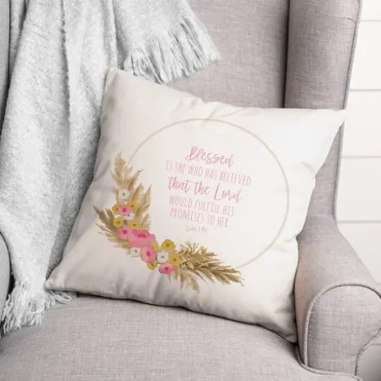 Blessed is She 18" x 18" Throw Pillow {3}