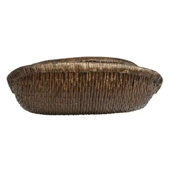 Hello Honey&reg; 34.25" Brown Antique Woven Wicker Tray Basket {7}