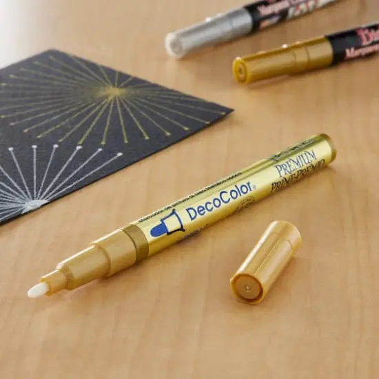DecoColor&reg; Fine Point Premium Paint Marker Gold {3}