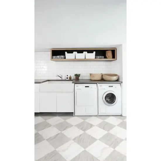 FloorPops Checkered Peel & Stick Floor Tiles Beige {4}