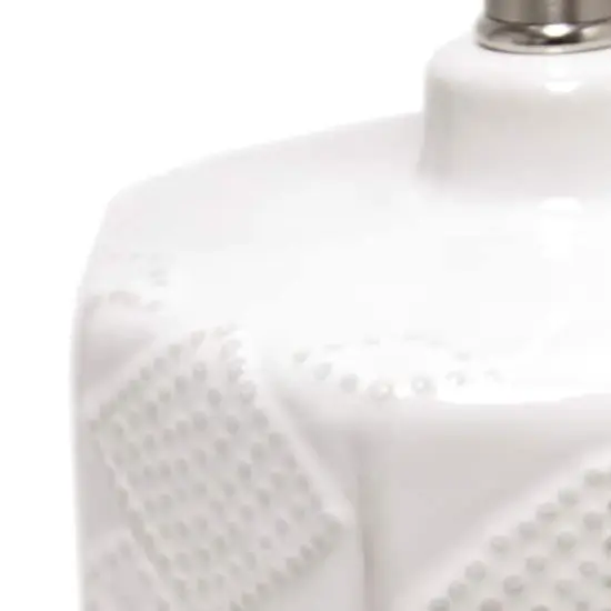 Lalia Home 19" Off-White Ceramic Eyelet Pattern Floral Textured Table Lamp {8}