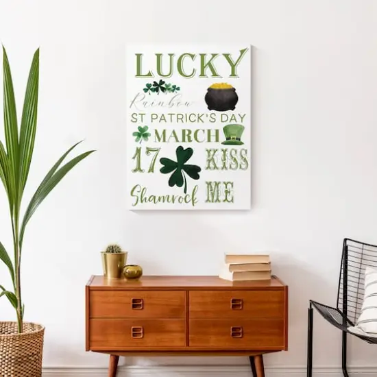 St. Patrick's Day Words 18" x 24" Canvas Wall Art {5}