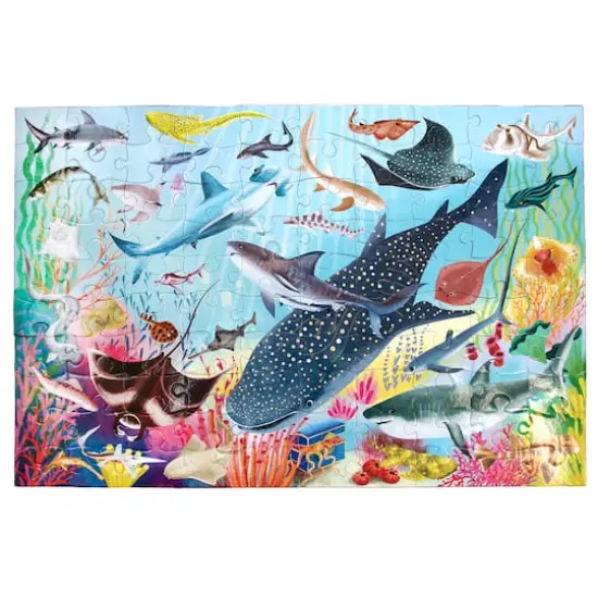 eeBoo Love of Sharks 100 Piece Puzzle with Poster {1}