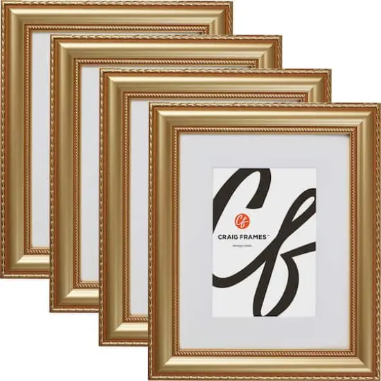 Craig Frames 4 Pack Victoria Gold Picture Frame with Mat {1}