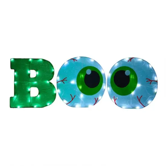 44" BOO Eyeballs Tinsel Fabric LED Porch Sign {5}