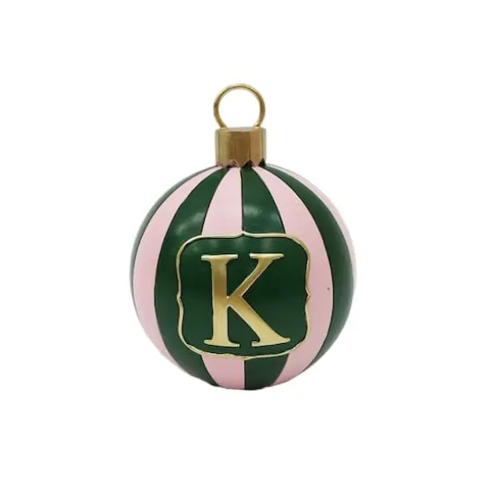 5" Striped Monogram Ball Ornament Tabletop D&eacute;cor by Ashland&reg; K {1}