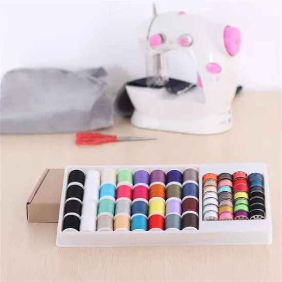 NEX&trade; Cute Pink Dual Speed Full-Range Sewing Machine with Bobbins & Sewing Thread {5}