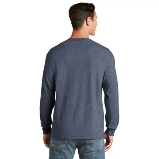 JERZEES® Dri-Power® 50/50 Cotton/Poly Long Sleeve T-Shirt Vintage Heather Navy {6}