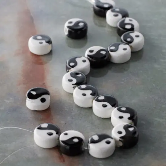 Black & White Ceramic Yin Yang Beads, 10mm by Bead Landing&trade; {3}