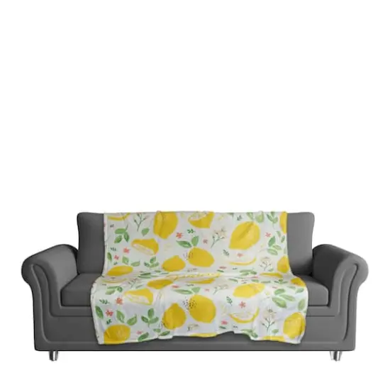 Spring Lemon Fleece Throw {4}