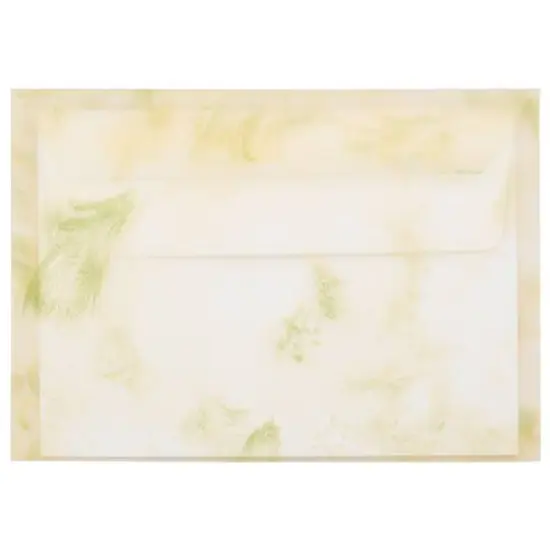 JAM Paper 5.063" x 7.188" Cello Sleeves with Self Adhesive Closures, 100ct. Green Floral {7}