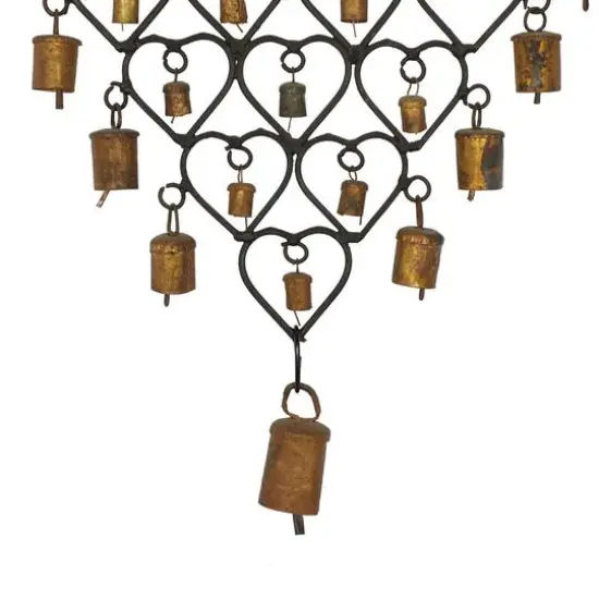 31" Brass Metal Heart Eclectic Windchime {3}