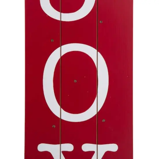 Glitzhome® 40" Lighted Wooden Sleigh JOY Porch Sign with Timer {9}