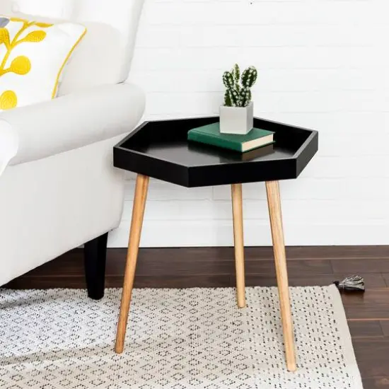 Honey Can Do Black Hexagon End Table {4}