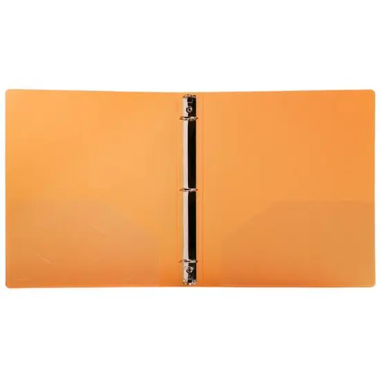JAM Paper Glass Twill Plastic 3-Ring Binder Orange {6}