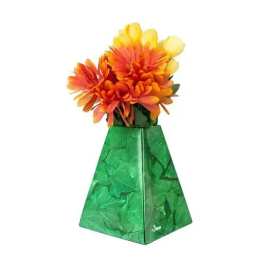 JAM Paper Pop-Up Vase Boxes, 3ct. Green Leaves {1}