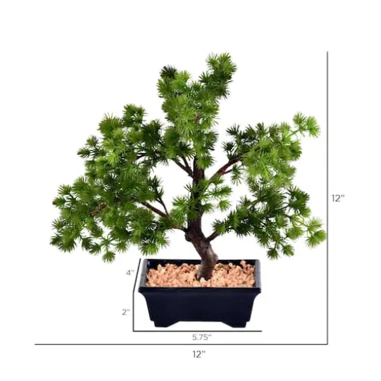 12" Potted Artificial Pine Bonsai Tree {8}