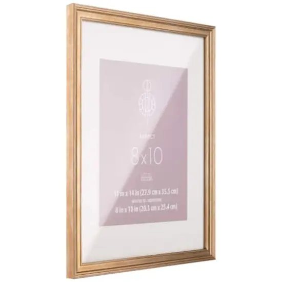 Aspect 8" x 10" Gold Narrow Frame with Mat by Studio Décor® {4}