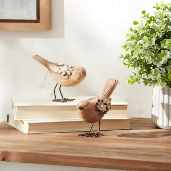 Floral Bird Figurines Set {3}