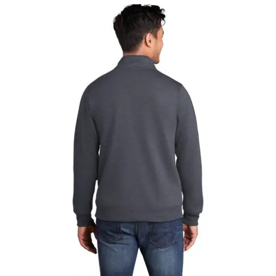 Port & Company&reg; Core Fleece Cadet Full-Zip Adult Unisex Sweatshirt Heather Navy {6}