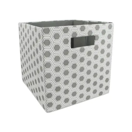 DII&reg; 13" Polyester Honeycomb Storage Cube Gray {1}