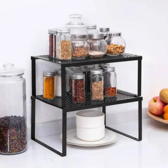 NEX&trade; Black Expandable Stackable Kitchen Counter Storage, 2ct. {7}