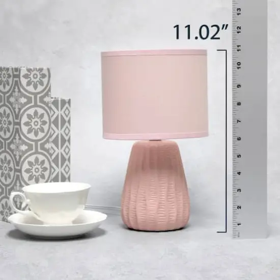 Simple Designs 11" Mini Ceramic Pastel Table Lamp Light Pink {5}