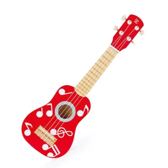 Hape 21" Red Dot Kid's Wooden Toy Ukulele {1}