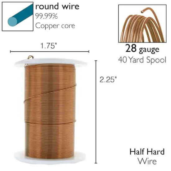The Beadsmith&reg; Wire&trade; Elements 28 Gauge Tarnish-Resistant Wire Antique Brass {7}