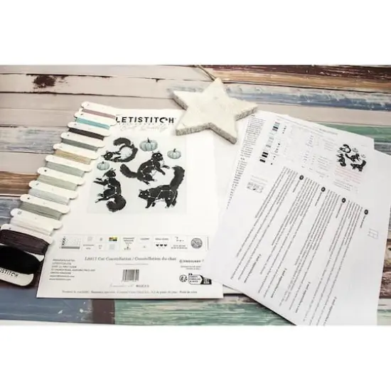 LetiStitch Cat Constellation Counted Cross Stitch Kit {6}