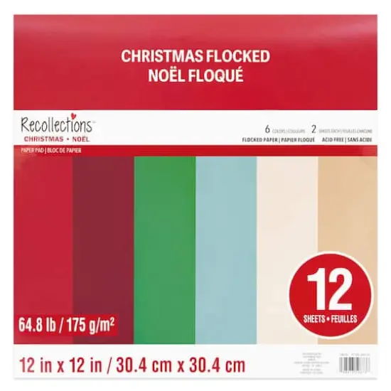 12" x 12" Christmas Flocked Paper Pad by Recollections&trade; {1}