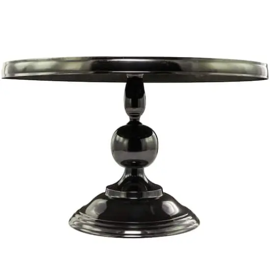 Black Aluminum Coffee Table with Pedestal Base 31" x 31" x 19" {5}