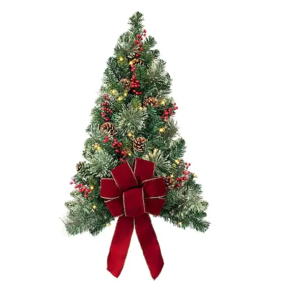 28" Pre-Lit Classic Wall Artificial Christmas Tree, Warm White LED Lights  {1}