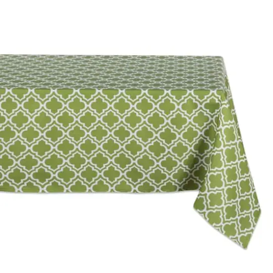 DII&reg; 84" Green Lattice Outdoor Tablecloth {1}