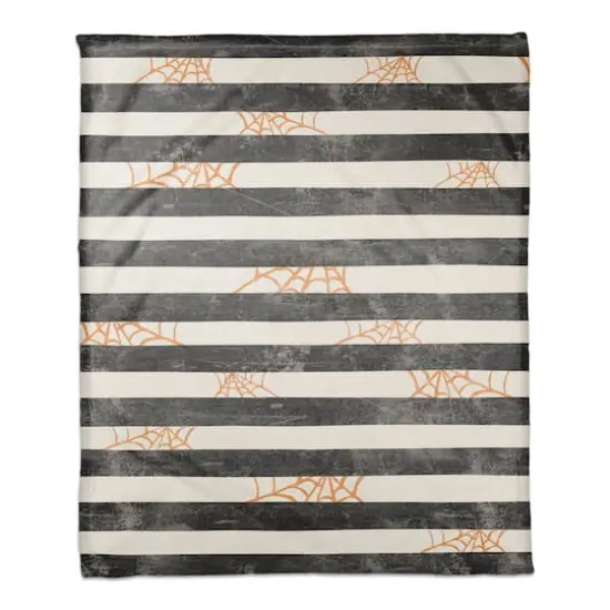 Spiderwebs & Stripes Fleece Throw {1}