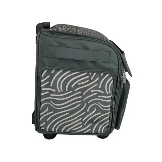 Everything Mary Gray & Pink Abstract 4 Wheel Collapsible Deluxe Sewing Machine Storage Case {10}